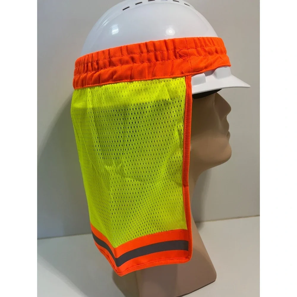 Hard Hat Safety Neck Shade Helmet Sun Shield Hi Viz Reflective Free Gaiter Mask